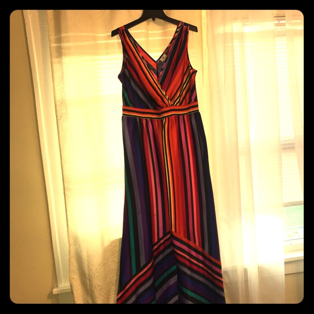 Colorful Striped Maxi Sundress